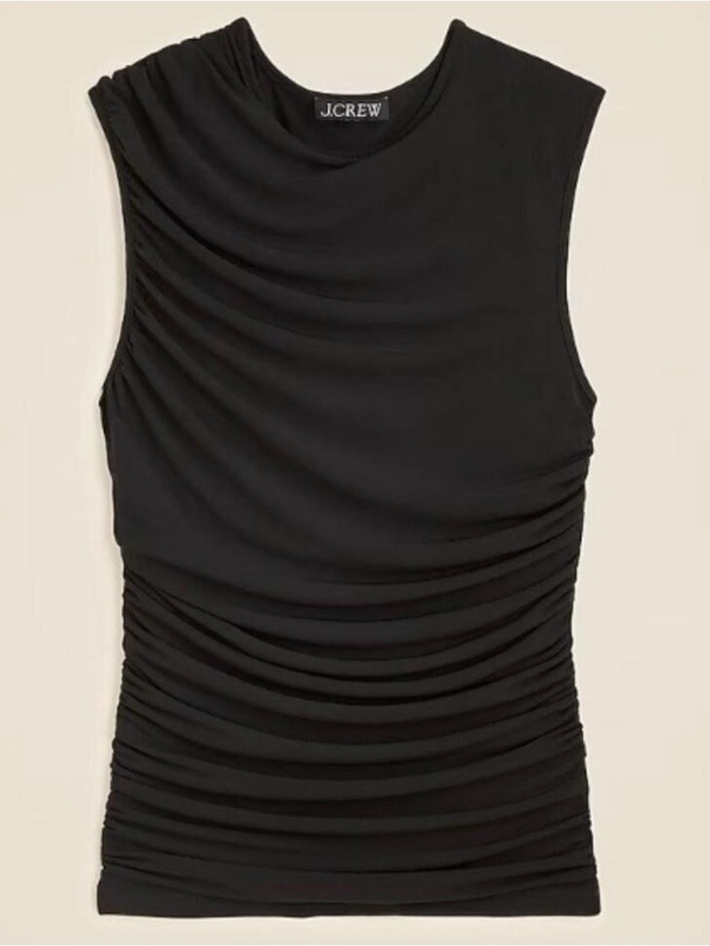 J.Crew Black Ruched Sleeveless Tank